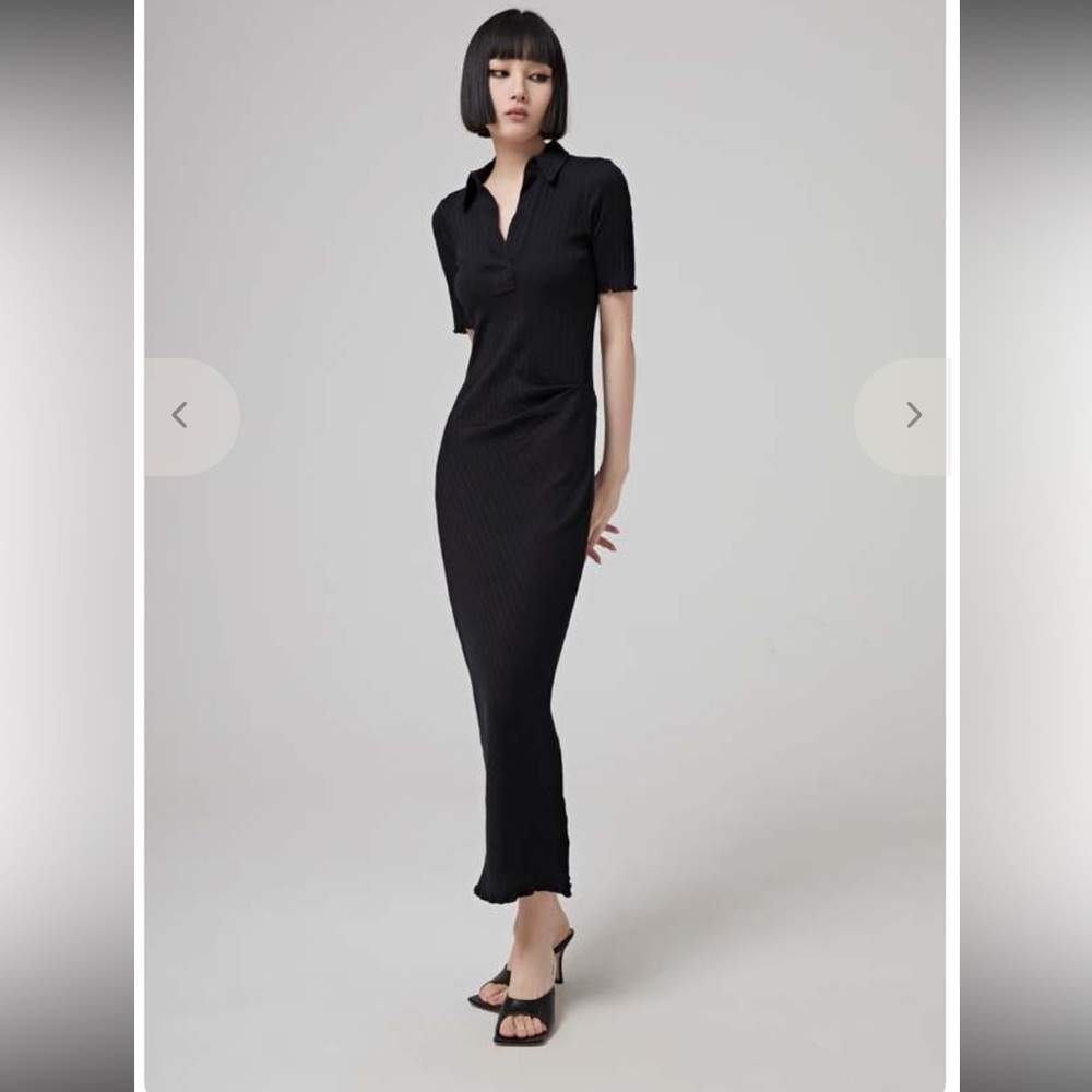 Helmut Lang women’s retro rib polo dress L minimal avant garde